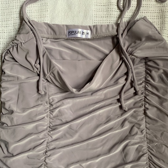 2PC Lilac/Lavender Ruched Skirt & Cropped Cami Set - Picture 5 of 5